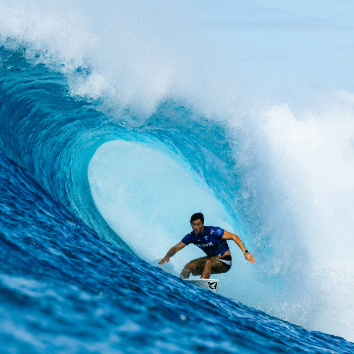 OAHU, HAWAII - FEBRUARY 21: Jack Robinson of Australia surfs in the Final at the Hurley Pro Sunset Beach on February 21, 2024 at Oahu, Hawaii. (Photo by Brent Bielmann/World Surf League)