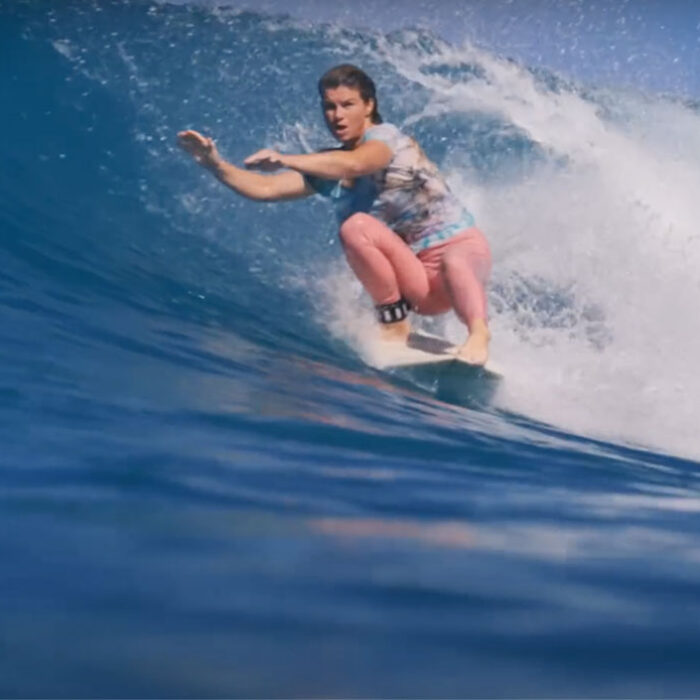 Leah Dawson surfing
