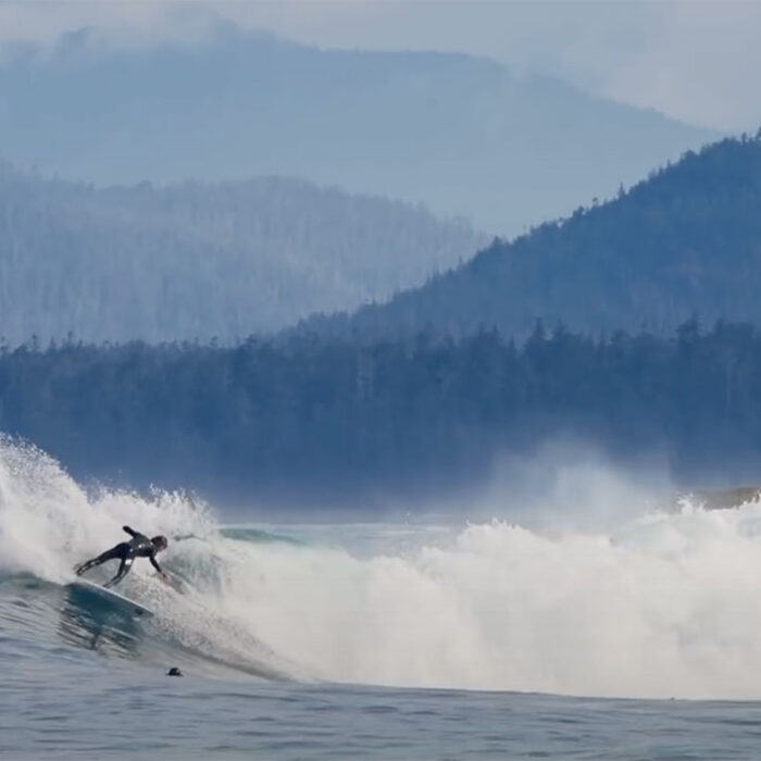 Ryan Burch surfing Vancouver Island