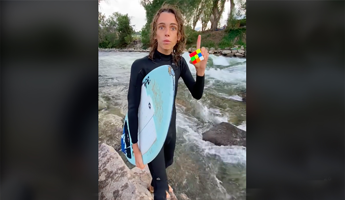 Watch This Skimboarder Solve a Rubik's Cube in Under 2 Minutes While Riding a River Wave - Vimarsana News