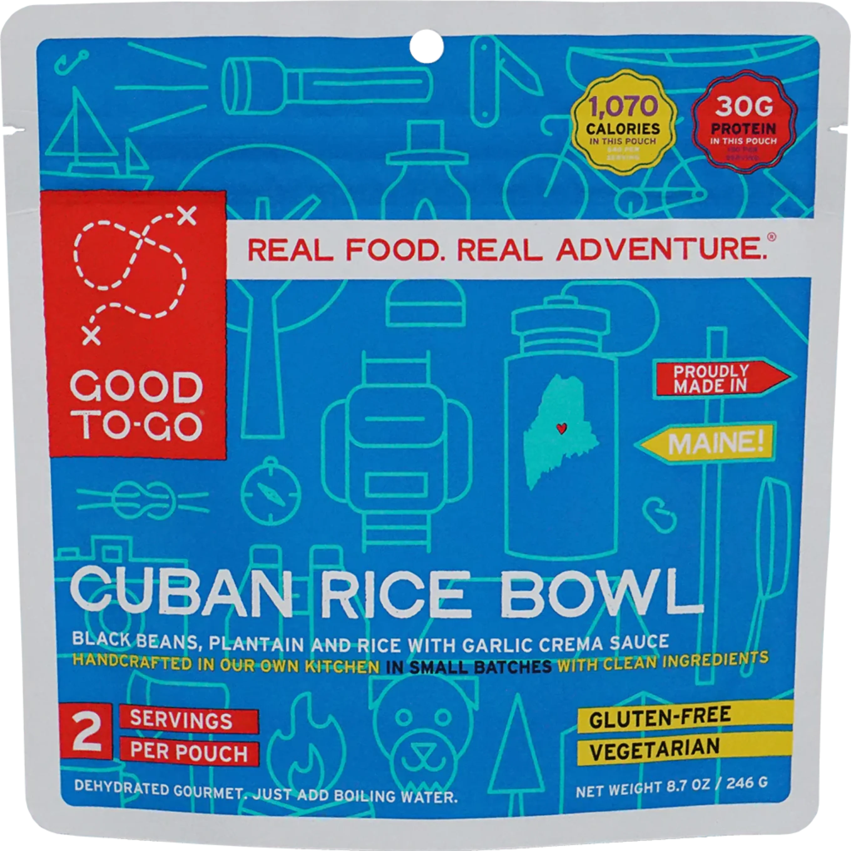 one of good to go's backpacking meals