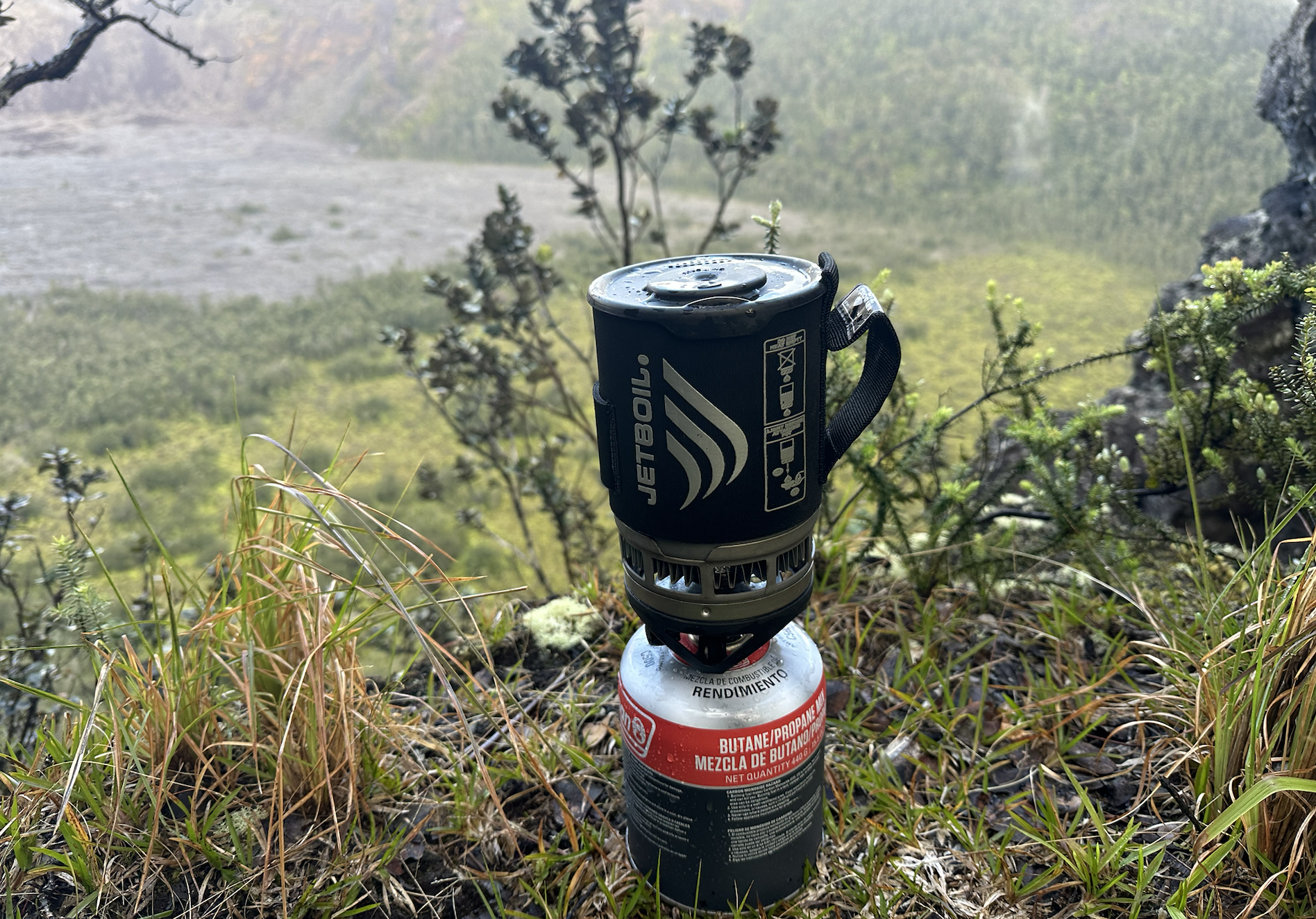 a jetboil stove in the wilderness 
