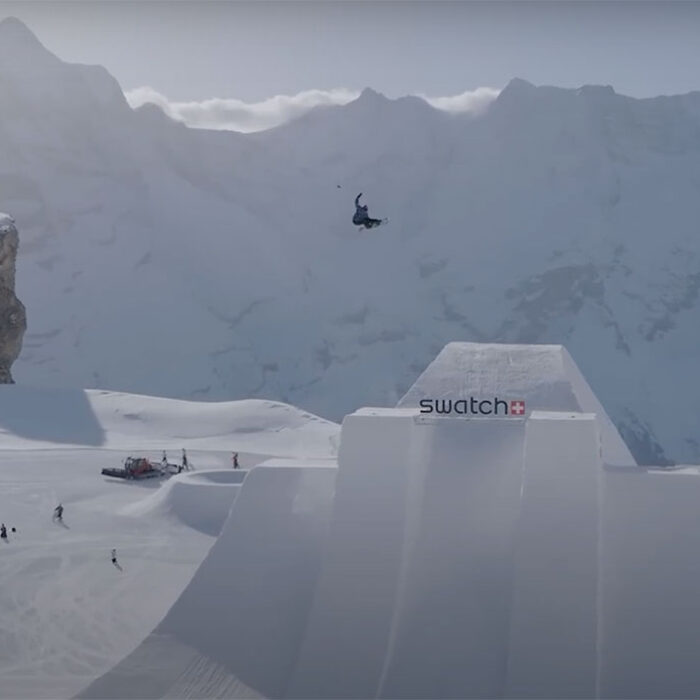 Valentino Guseli breaking world record snowboard air