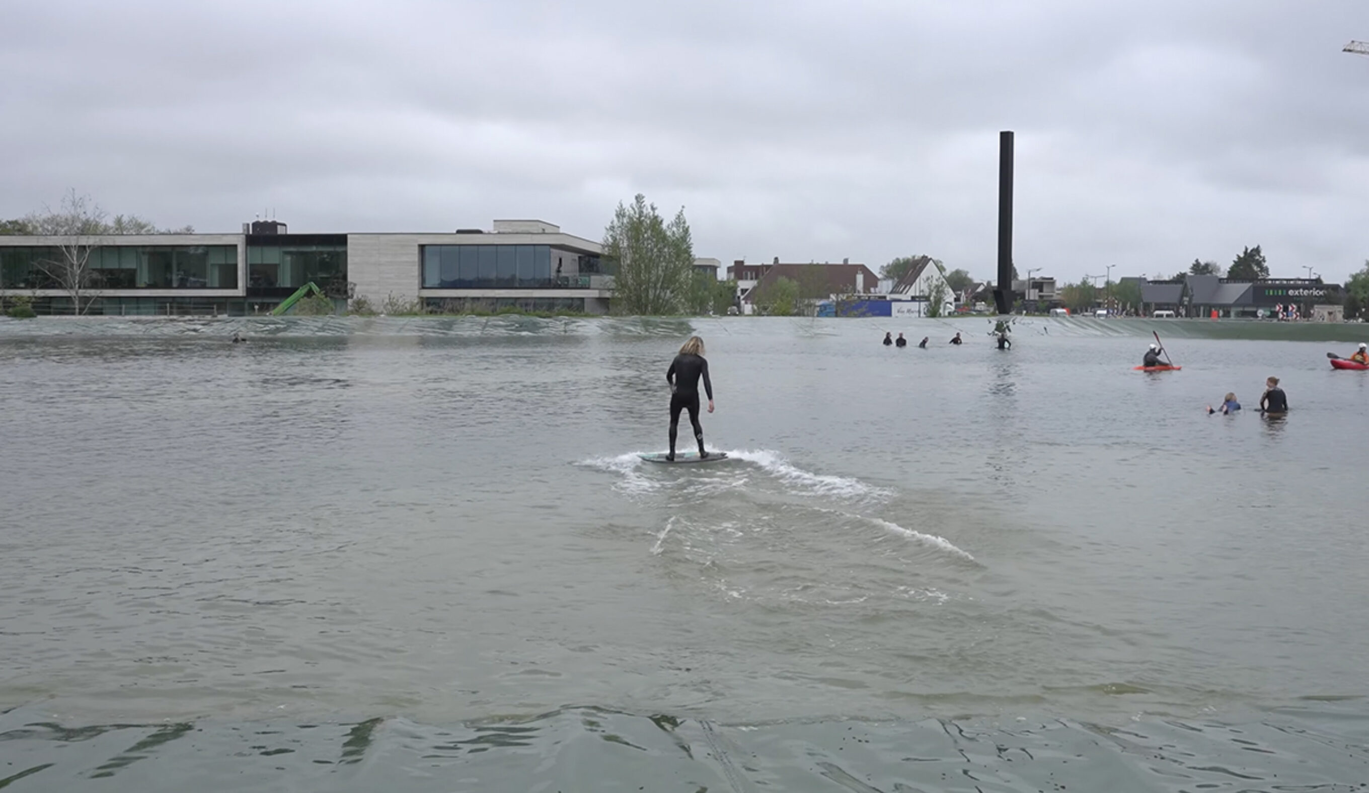 Blair Conklin skims into the unknown at Allwaves' new pool in Belgium. Photo: Blair Conklin // YouTube