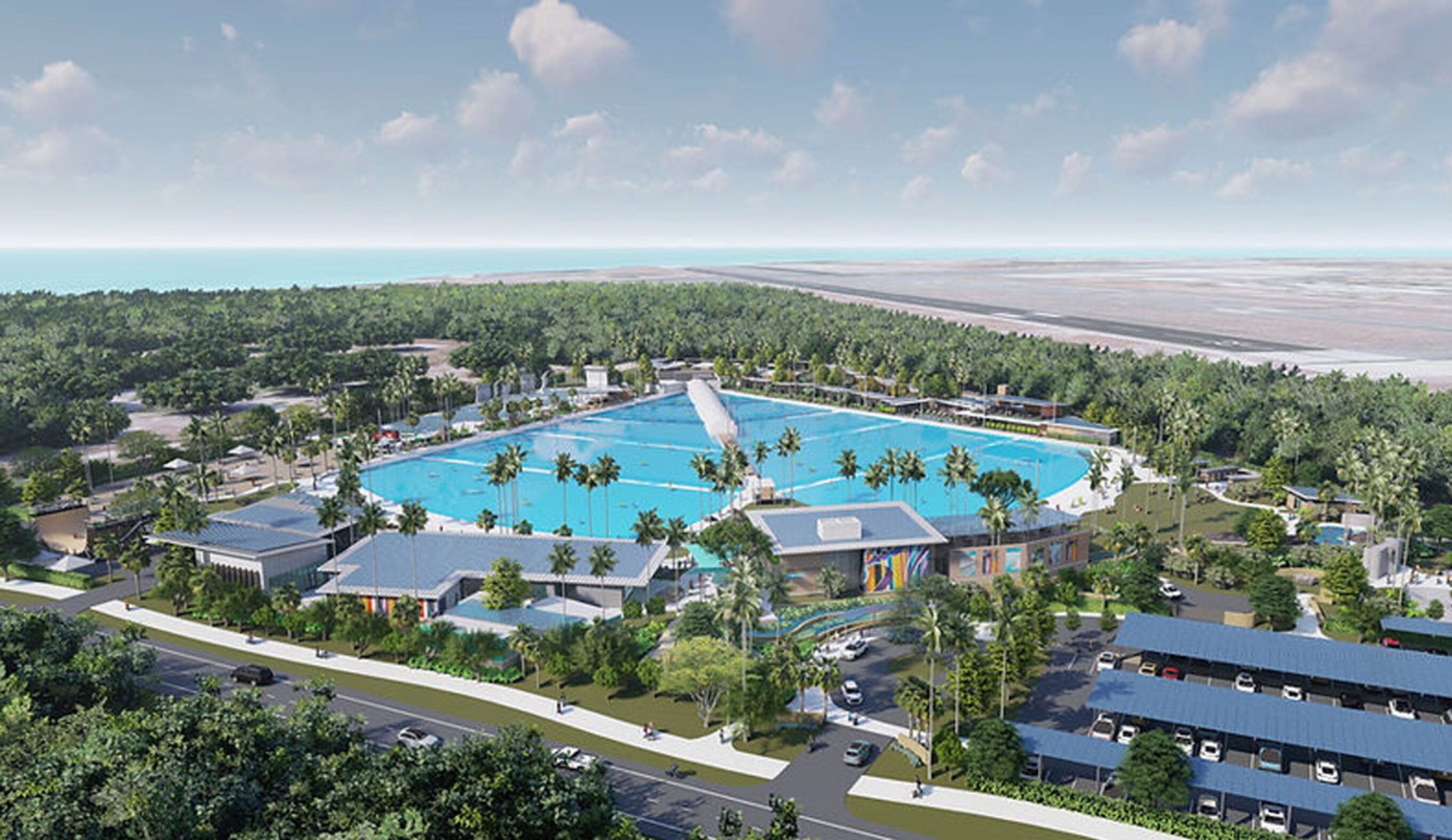 A rendering of the proposed Brian Keaulana backed wave pool. Photo: Honokea West
