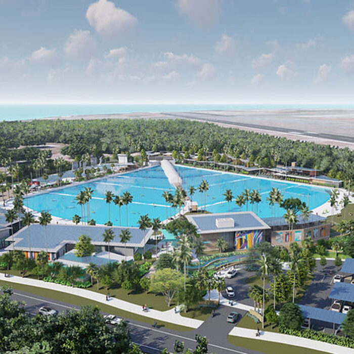A rendering of the proposed Brian Keaulana backed wave pool. Photo: Honokea West