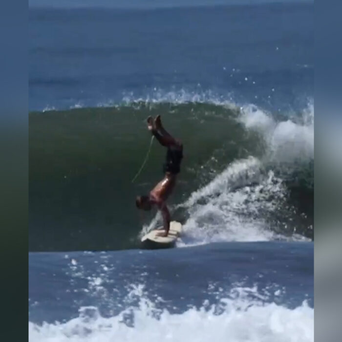 Jack Coleman films Taylor Watling doing what he does best. Photo: Jack Coleman // Instagram