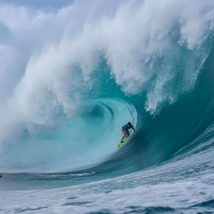 Watch Matahi Drollet Jump Over Joan Duru's Discarded Surfboard in a Teahupo'o Pit