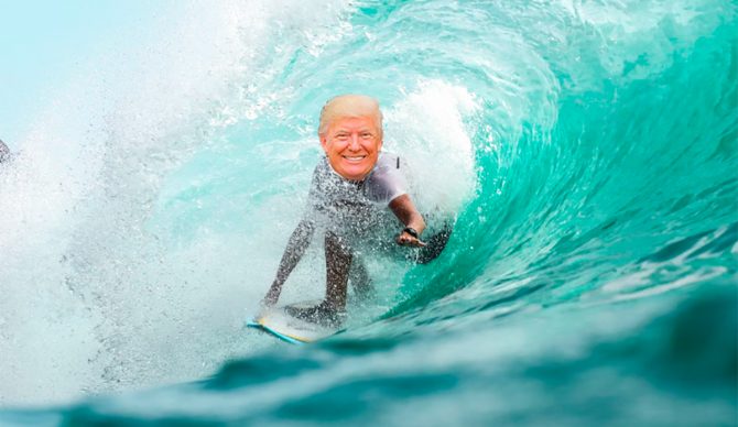 Trump in the ocean