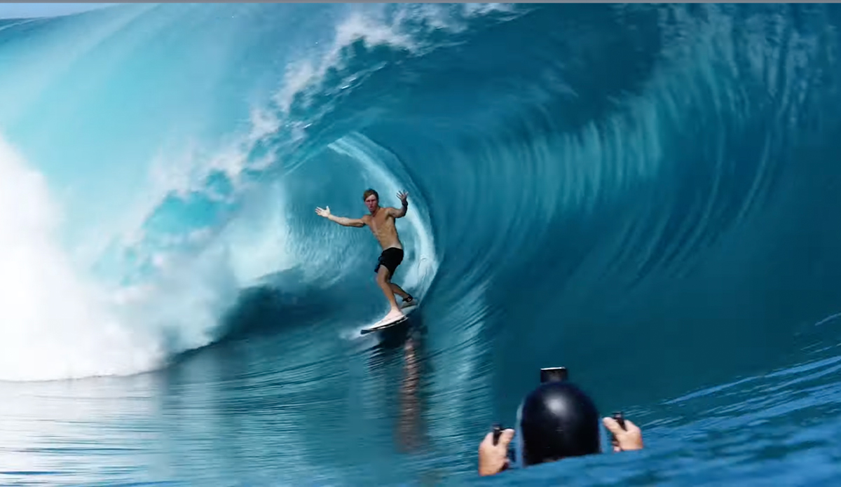 Eimeo Czermak makes Teahupo'o look easy. Photo: Eimeo Czermak // YouTube