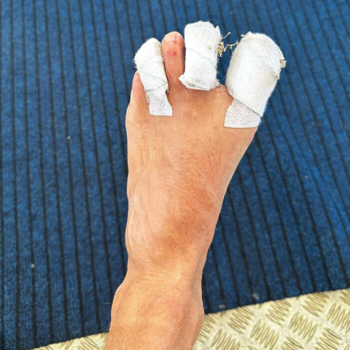 Probably not what Colin Jost pictured when he got assigned to cover Olympic surfing. Photo: Colin Jost // Instagram