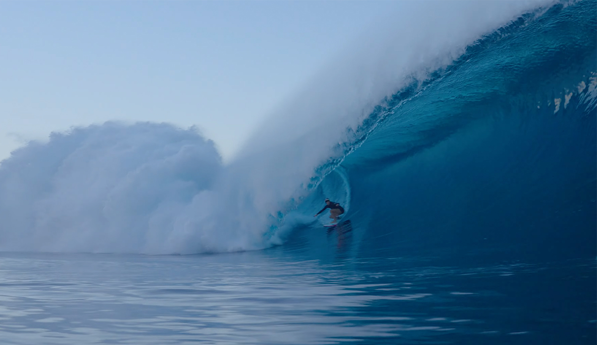 Molly Picklum, shortly before destruction. Photo: Surfing Australia HPP // YouTube