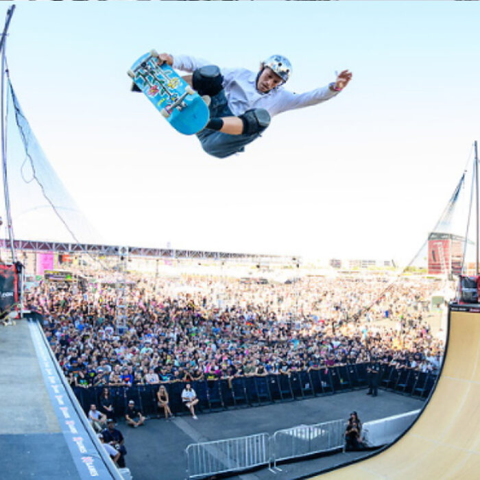 Skateboarding will return to the US Open of Surfing with the Lexus X Games Vert Pro. Photo: WSL