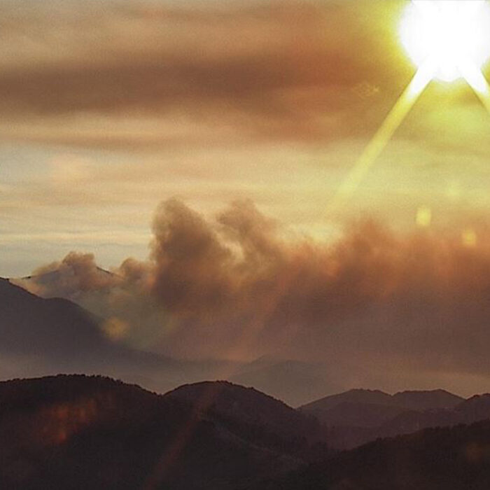 The Vista Fire reached over 1000 acres this morning, still with zero percent containment. Photo: San Bernardino National Forest