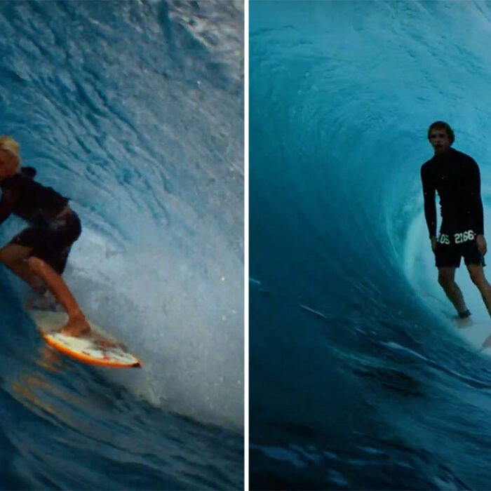 John John Florence surfing in the barrel