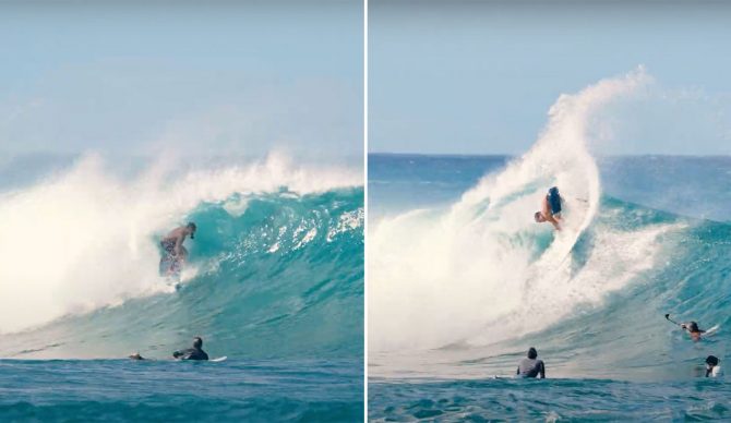 Koa Rothman and Makua Rothman surfing