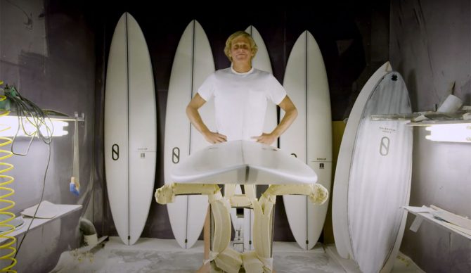 Dann Mann with Boss Up surfboard