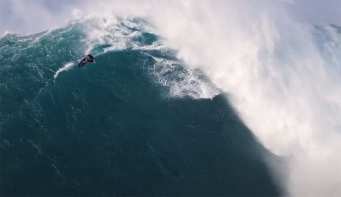 Kai Lenny surfing big waves