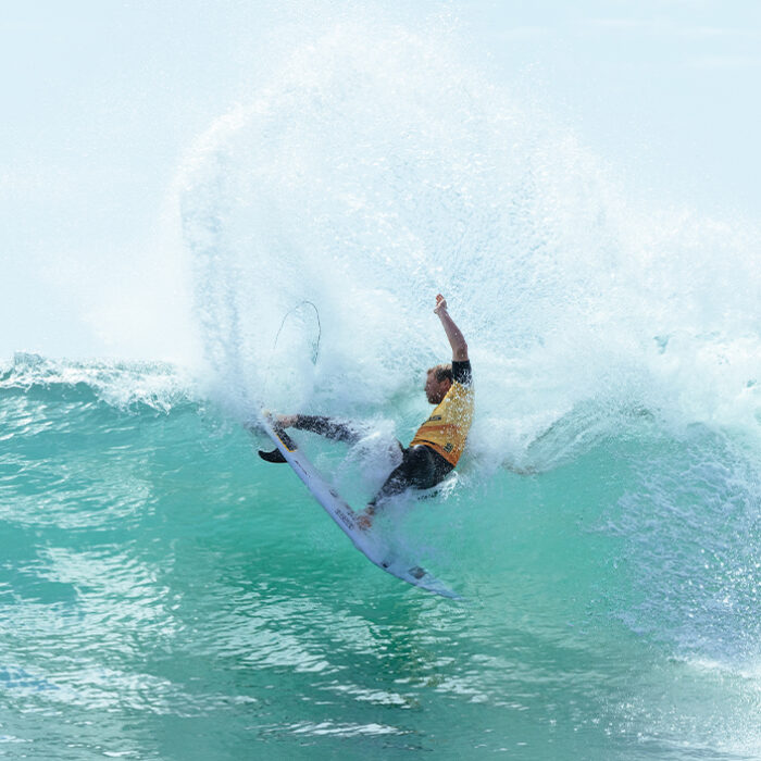 John John Florence laid down the hammer in heat two of the WSL finals in San Clemente. Photo: Pat Nolan // WSL