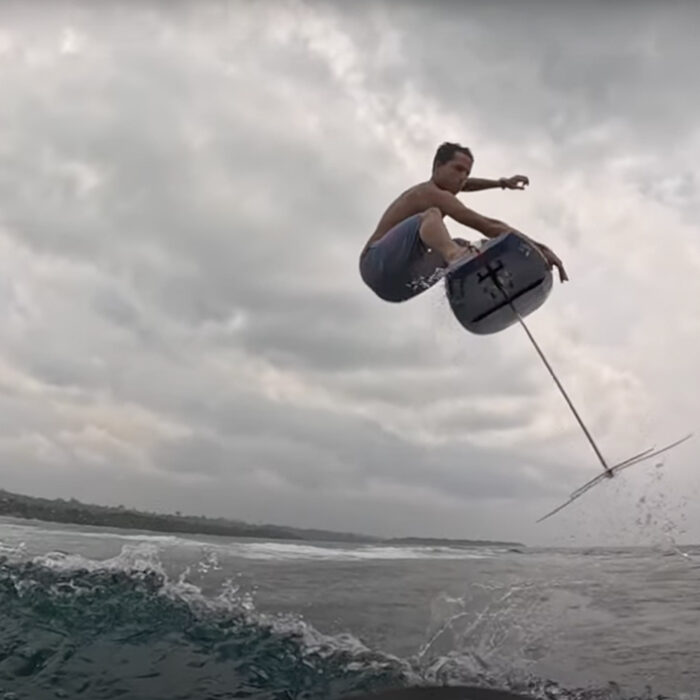 Kai Lenny tackled Lance's Right with a variety of surf craft in a recent strike mission. Photo: Kai Lenny // YouTube