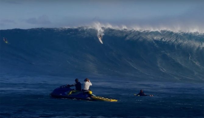 Matt Bromley surfing Jaws