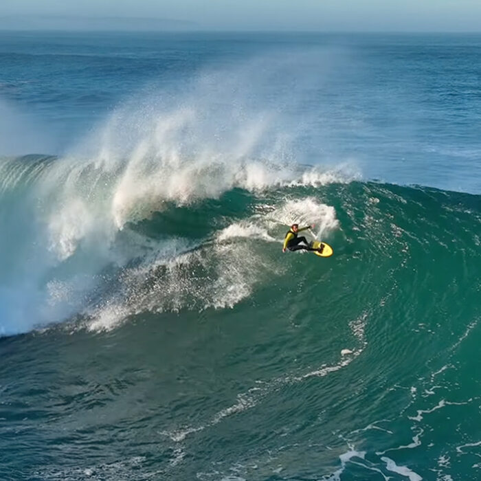 Nic Von Rupp greets the opening of the Nazaré season. Photo: Nic Von Rupp // YouTube
