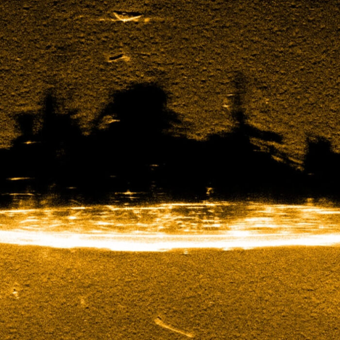 A sonar image of the U.S. Stewart resting on the seafloor of the Cordell Bank National Marine Sanctuary. Photo: Ocean Infinity