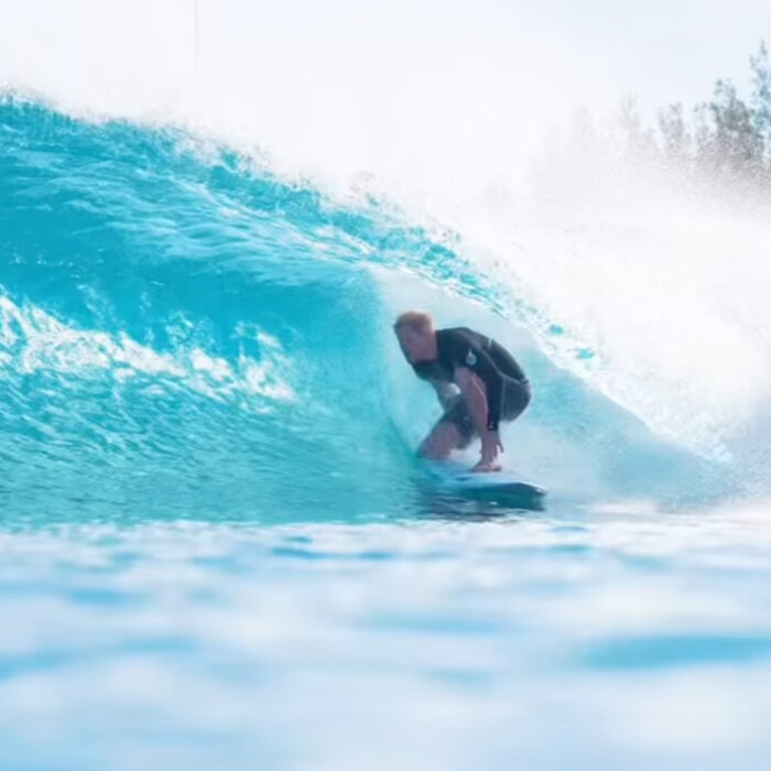 Prince Harry on the wave at the Surf Ranch. Photo: Raimana Van Bastolaer // Instagram