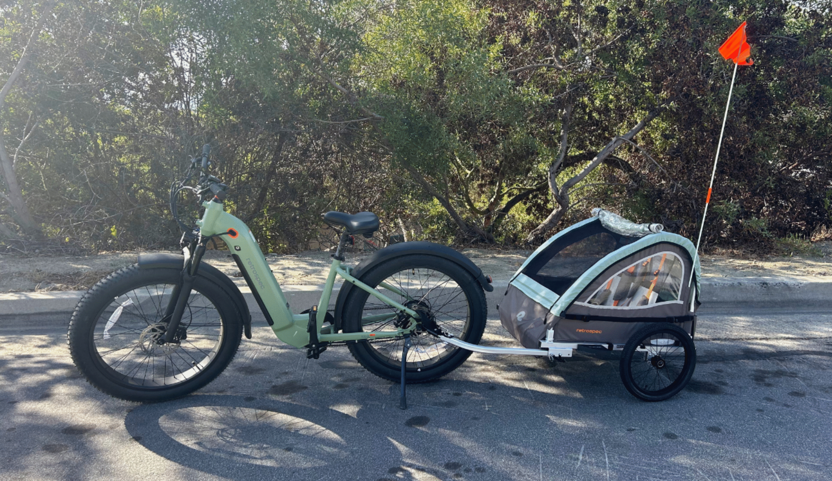 Koa Rev+ 2 with the Rover Plus Double Kids' Trailer