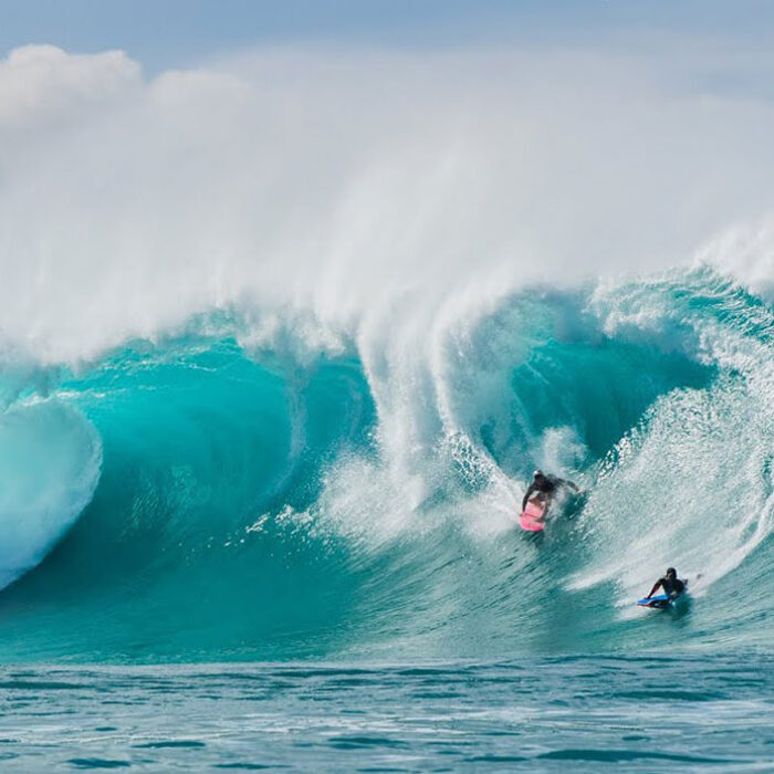 Jamie O'Brien and Mike Stewart at Pipeline