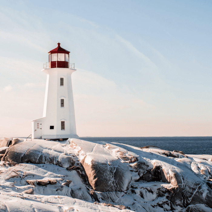 Winter at Peggy's Cove in Nova Scotia