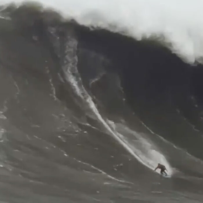 Alo Slebir surfing Maverick's wave