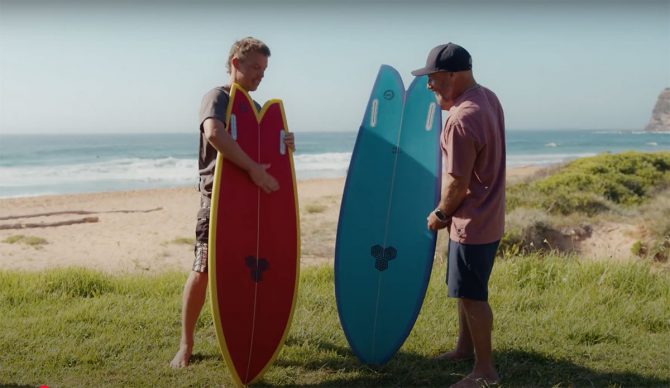 Tom Carroll and Luka Elder with Feb's Fish