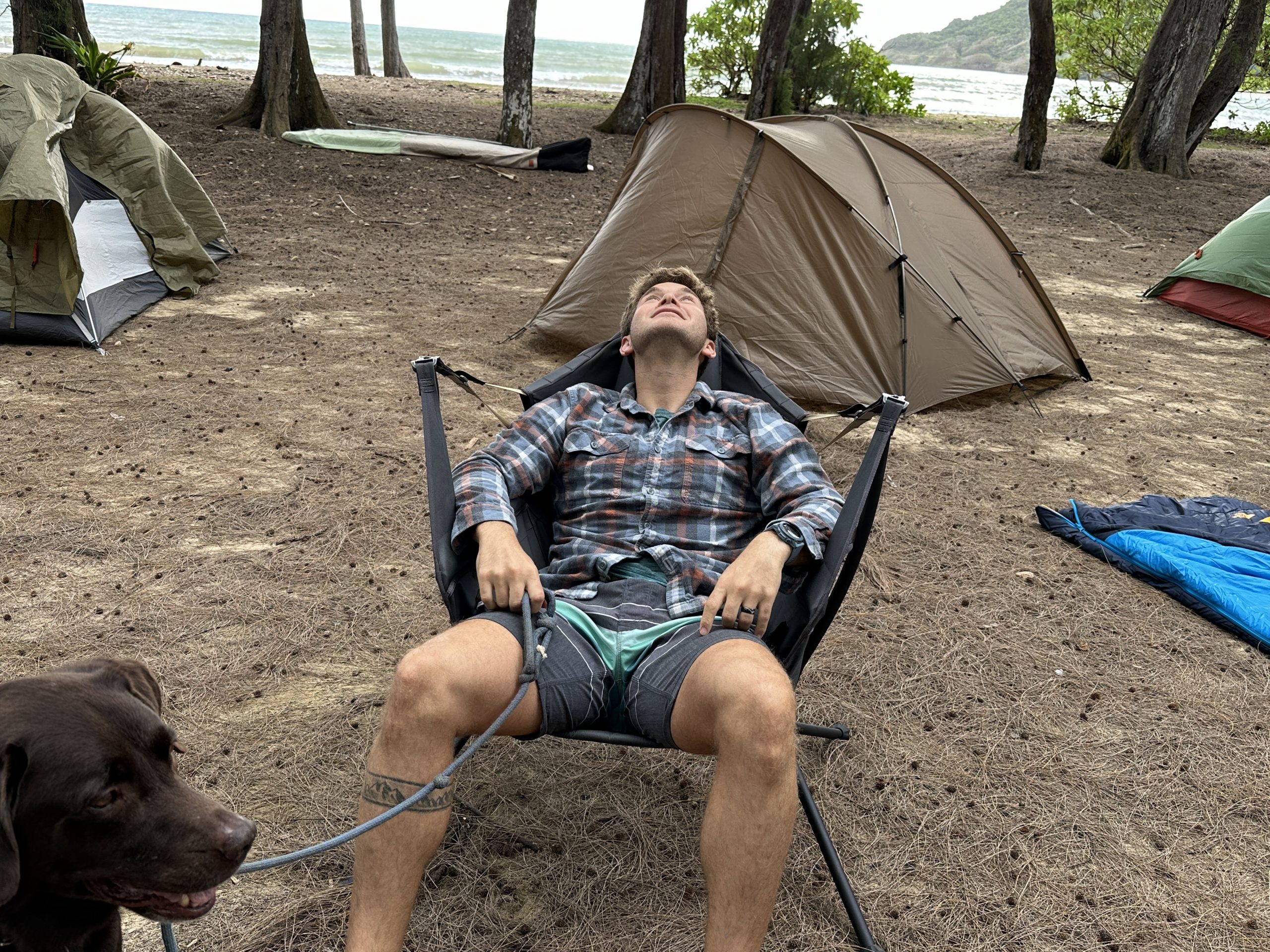 a man sitting in a stargaze chair
