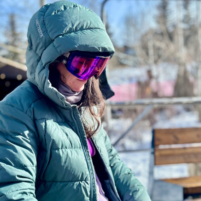 Heather in the Arc'teryx Thorium Hoody Women's