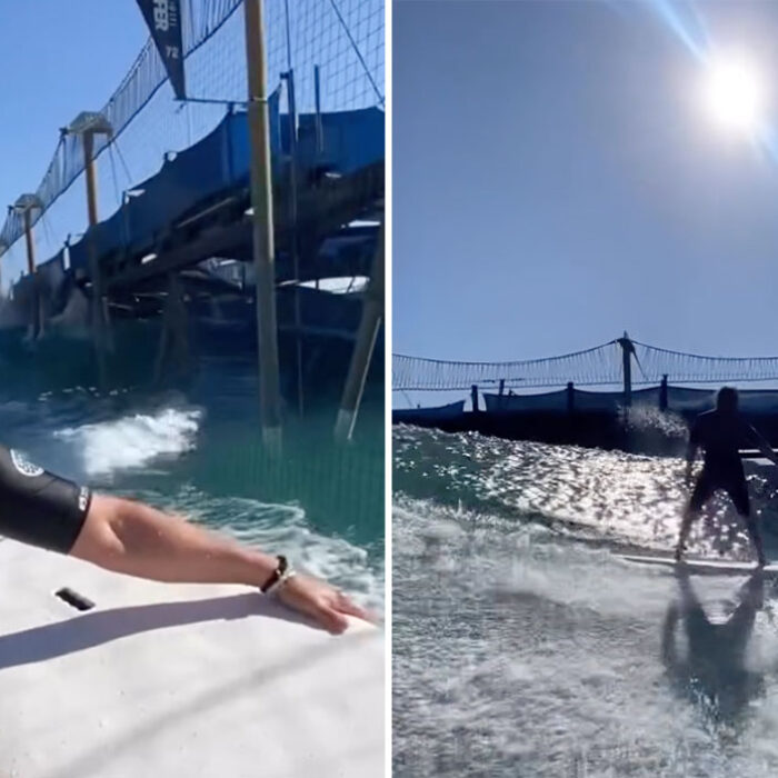 Matthew McConaughey surfing Surf Ranch