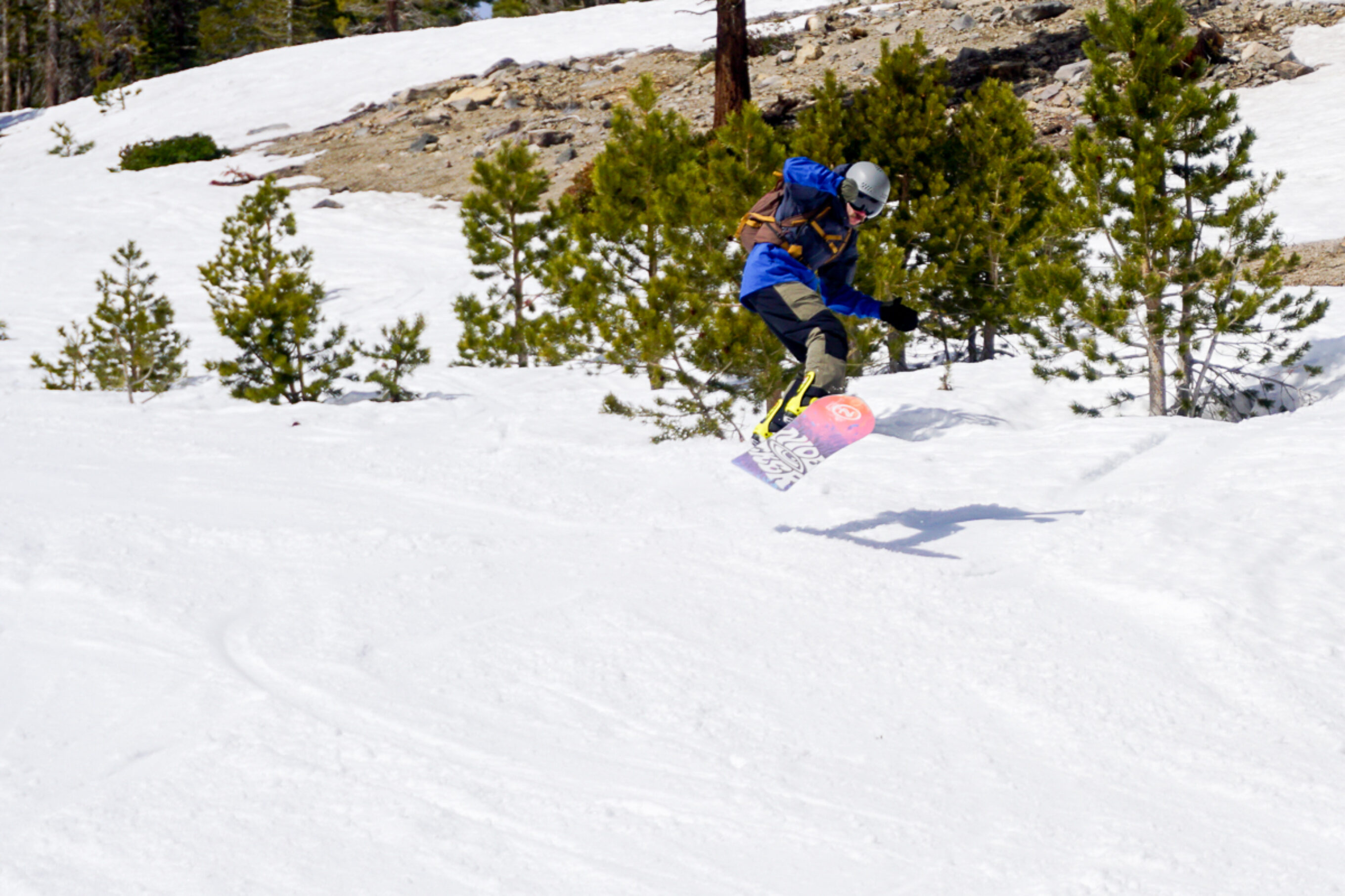 snowboarder getting air