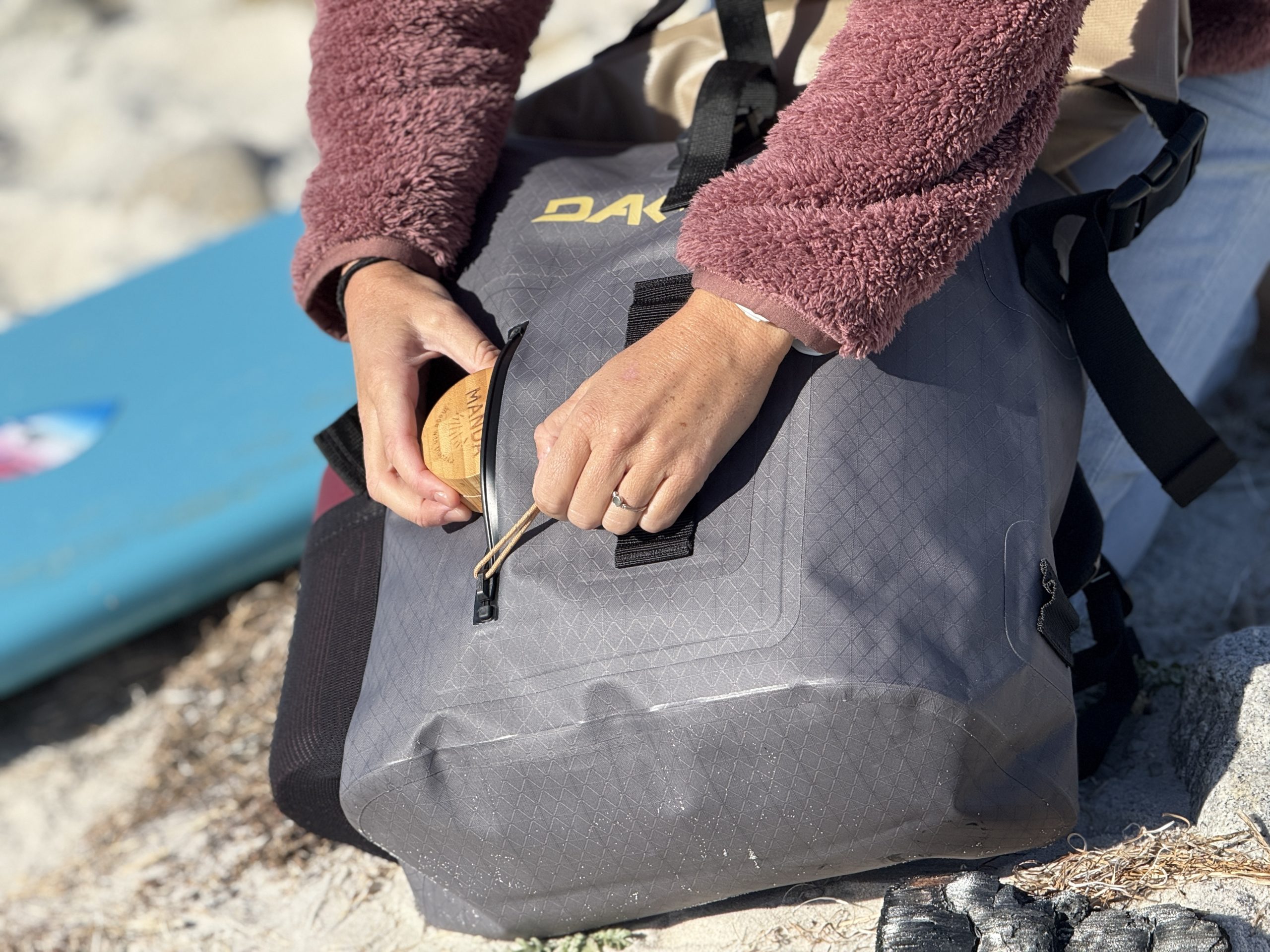 a pocket on a Cyclone surf backpack 