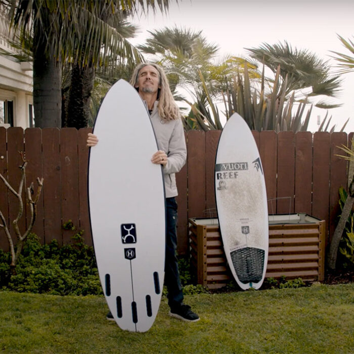 Rob Machado with The Groove Firewire surfboard