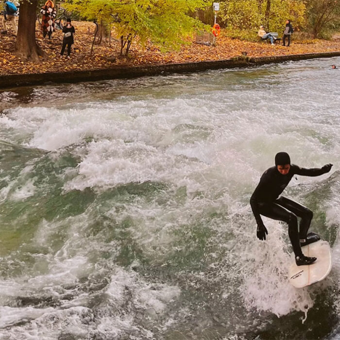 Eisbach wave river surfer