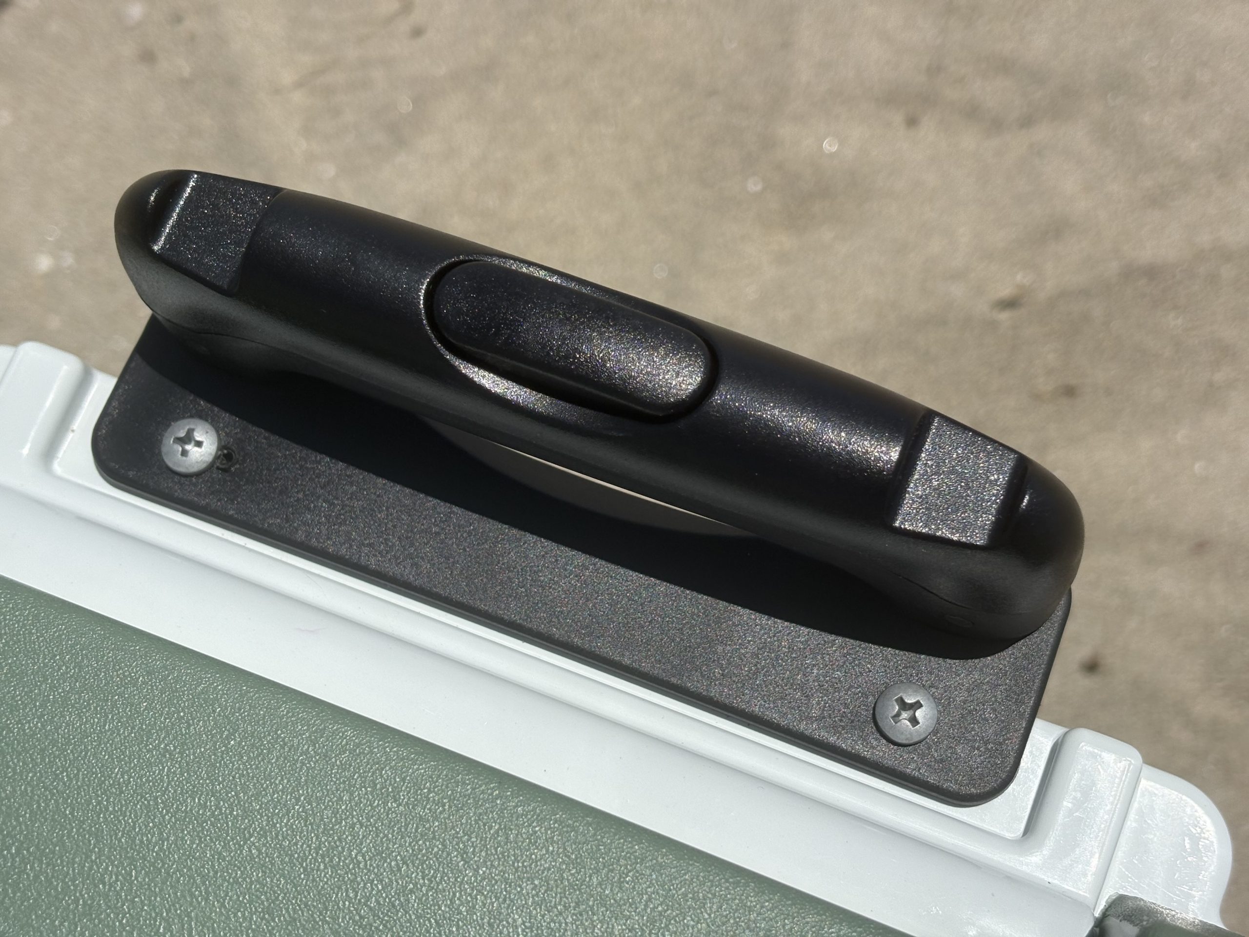 the handle on a cooler