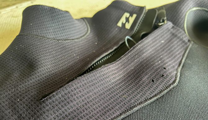 Billabong Furnace Natural front zip close up