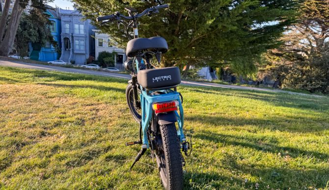 rear view of the Lectric XP4 750 electric bike