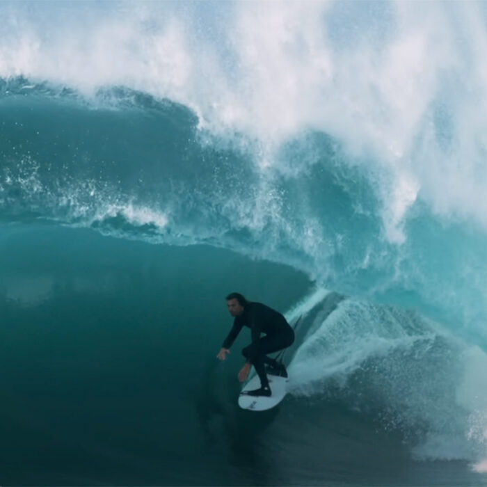 Kipp Caddy showing his characteristic comfort in a death-defying tube.Photo: Kipp Caddy // YouTube