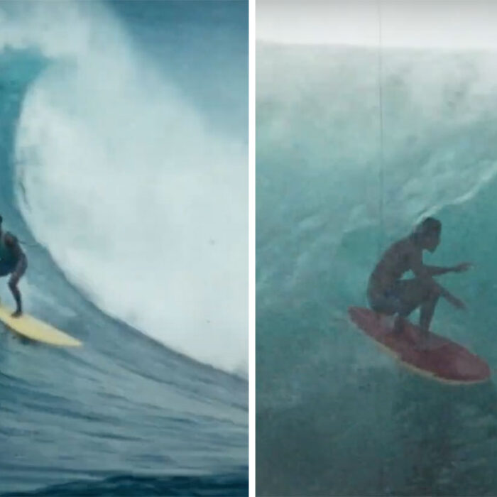 Eddie Aikau and Gerry Lopez surfing Hawaii