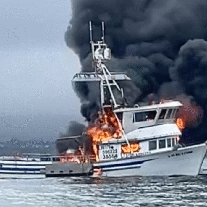 Pleasure point fishing boat fire