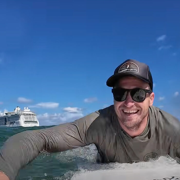 Ben Gravy, pictured with his white whale. Photo: Ben Gravy // YouTube