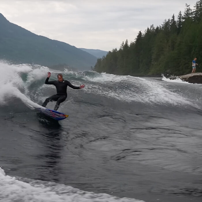 Not the sort of wave you expect in a river. Photo: Jamie O'Brien // YouTube