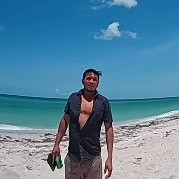Body cam footage shows Alvarez being interviewed by authorities after helping rescue Lendel. Photo: Lee County Sheriff's Office