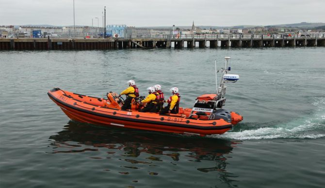 RNLI Lifeboat crews responded to a report of a kite surfer in distress. Photo: Weymouth Lifeboat